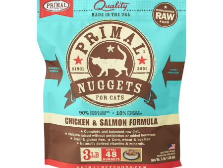 Primal Nuggets Chicken & Salmon Formula Raw Cat Food 3 lbs Hot on Sale