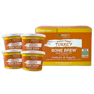 Nugget s Healthy Eats Frozen Bone Broth Brew Turkey Dogs & Cats 4 oz, 4 pk Online now