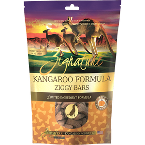 Zignature Ziggy Bars Kangaroo Formula Crunchy Dog Treats 12oz Supply