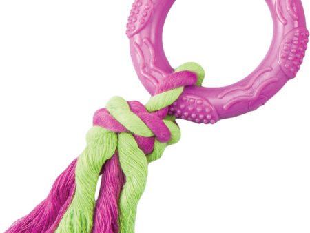 Ethical Dog - Lil Spots Rubber Ring W rope Dog Toy on Sale