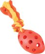 Ethical Dog - Lil Spots Rubber Football W rope Dog Toy Discount